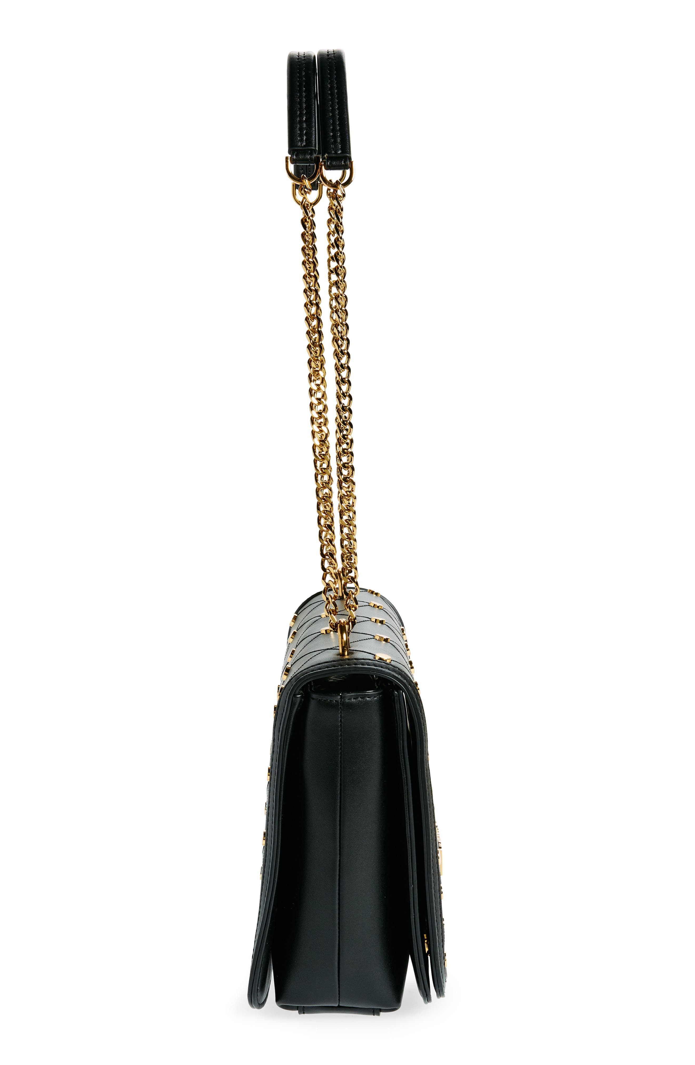 Love Moschino Studded Quilted Shoulder Bag, Alternate, color, 