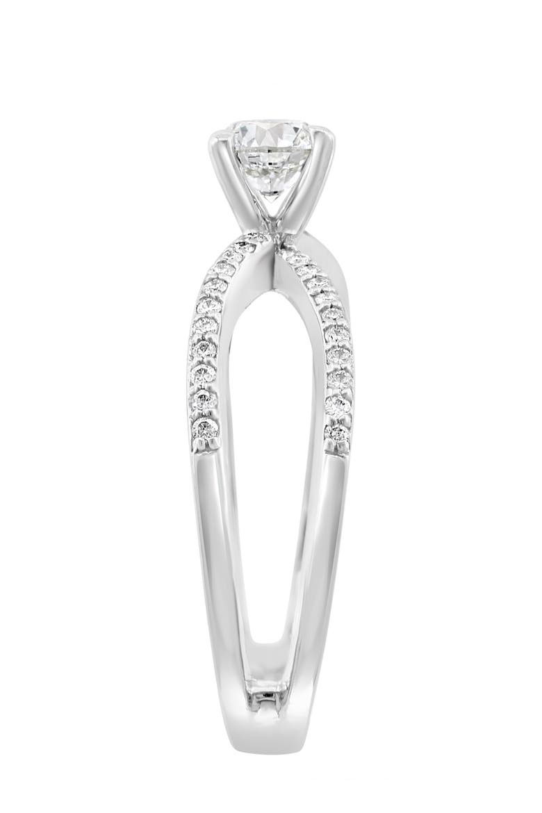 Crisscross Diamond Twist Ring in 14K White Gold, Alternate, color, Hematite and FW Blush Pearl