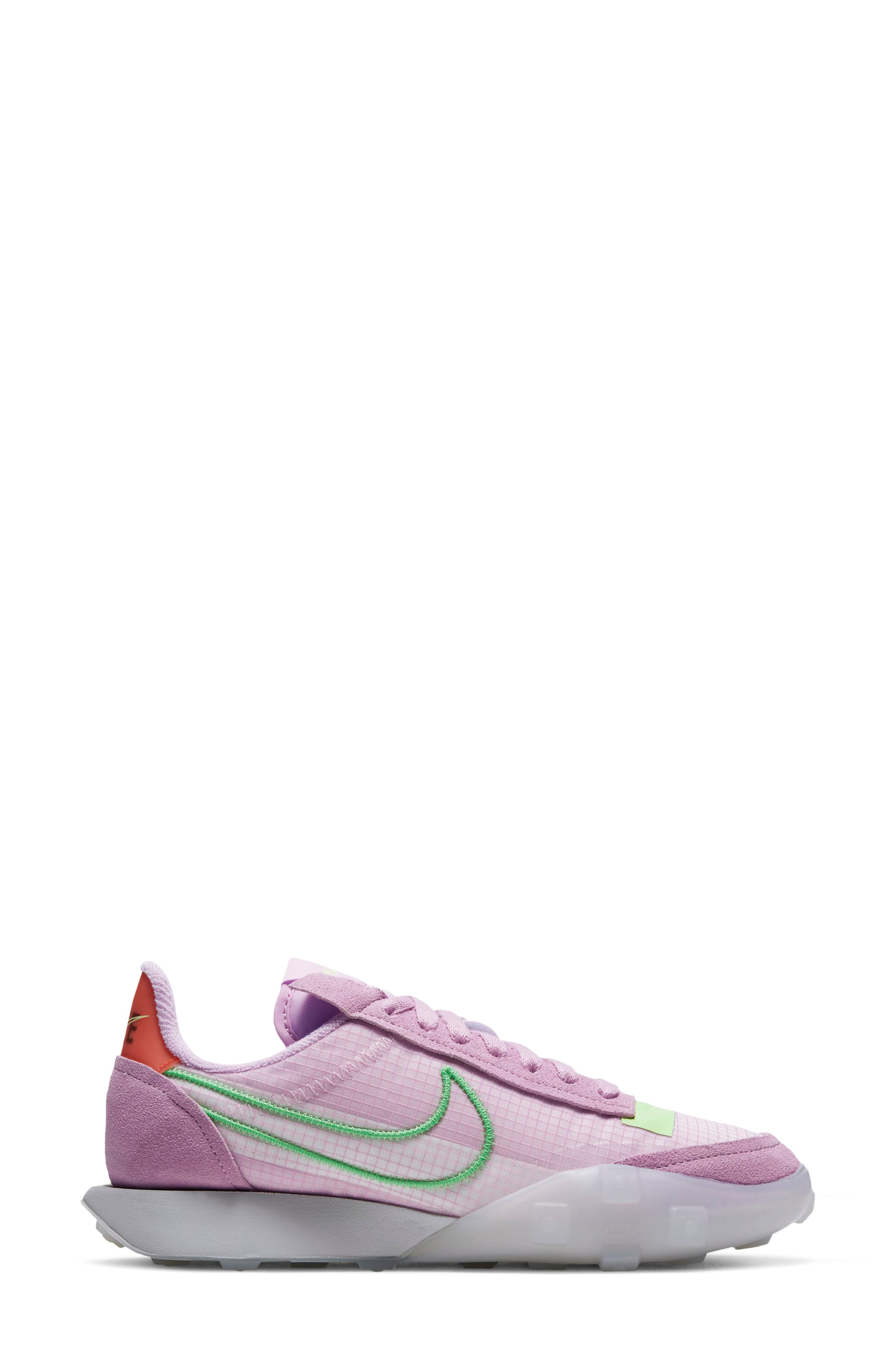 Waffle Racer 2X Sneaker, Alternate, color, ARCTIC PINK/ GREEN/ GREY FOG