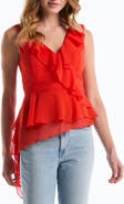 Laundry by Shelli Segal Asymmetric Ruffle Top