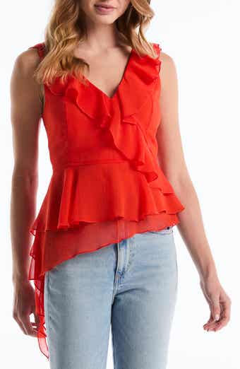 Laundry by Shelli Segal Asymmetric Ruffle Top