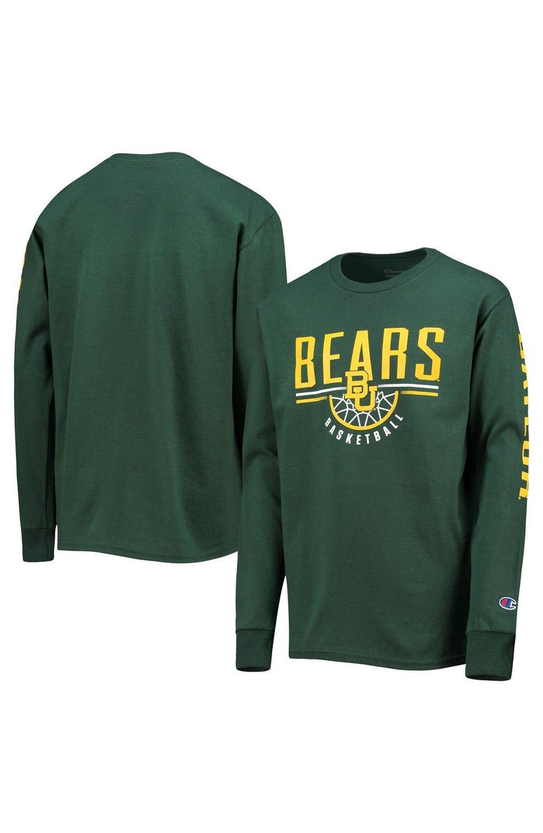 Champion Youth Champion Green Baylor Bears Basketball Long Sleeve T-Shirt, Main, color, 
