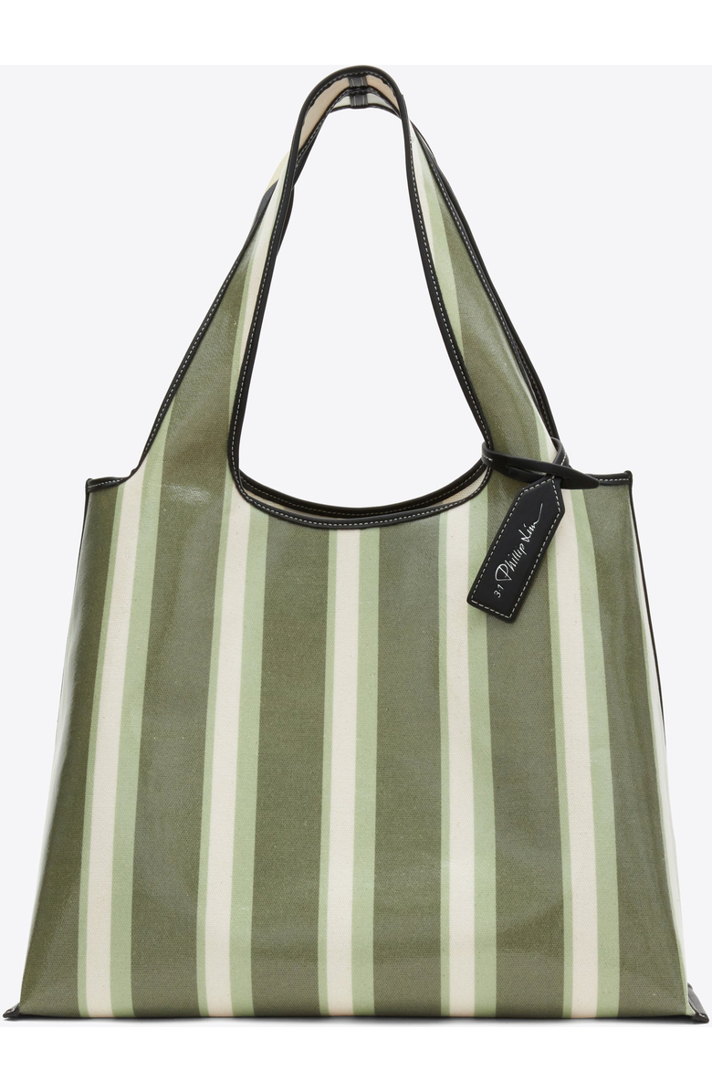 3.1 Phillip Lim Dual Stripe Mini Market Tote, Main, color, Thyme Multi