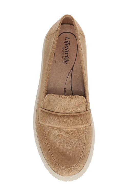 Lifestride Women's Geneva Closed Round Toe Platform Penny Loafers In Taupe