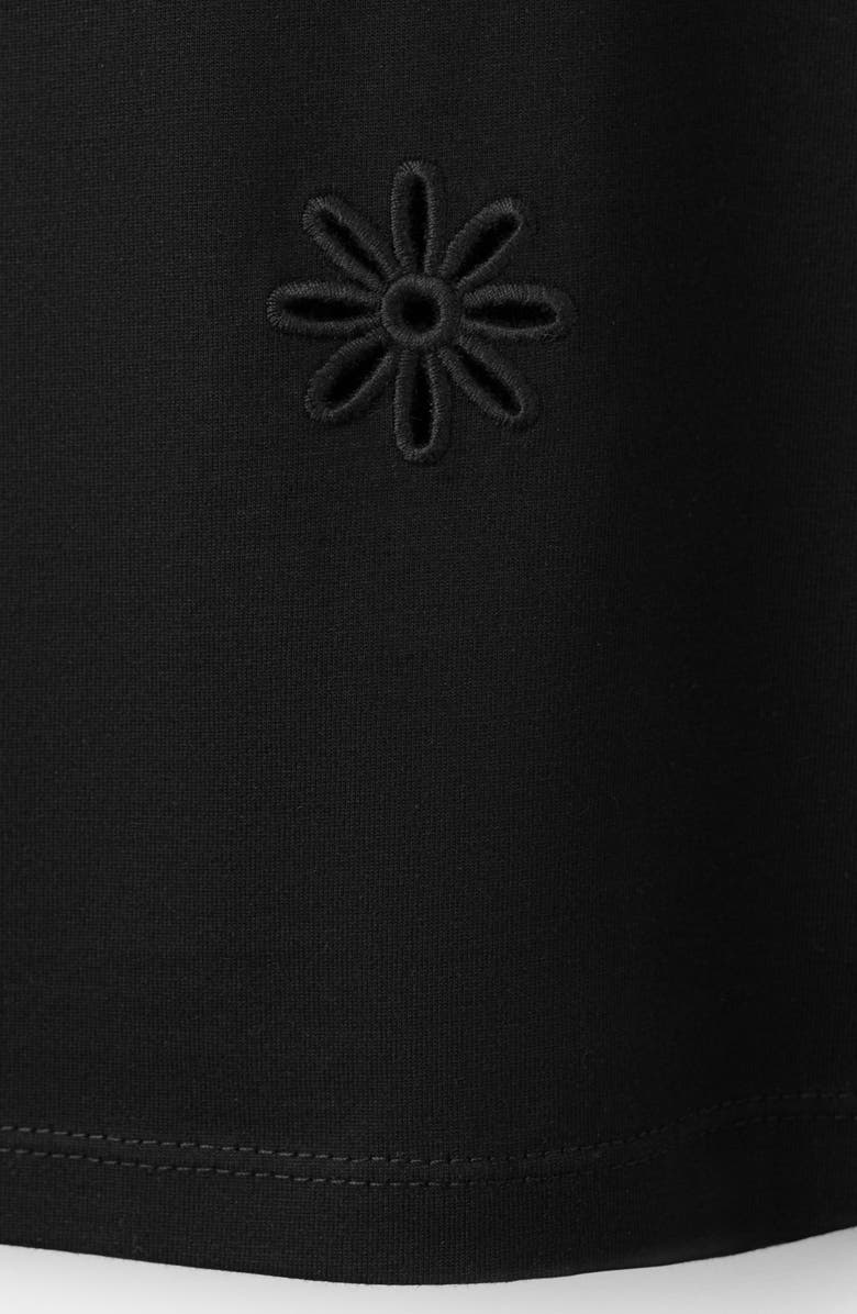 MANGO Floral Embroidered Cotton Tee, Alternate, color, 