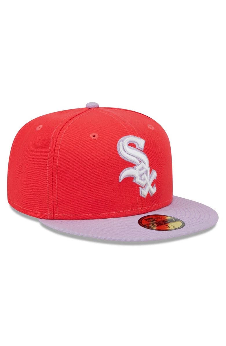 New Era Men's New Era Red/Lavender Chicago White Sox Spring Color Two-Tone 59FIFTY Fitted Hat, Alternate, color, Red