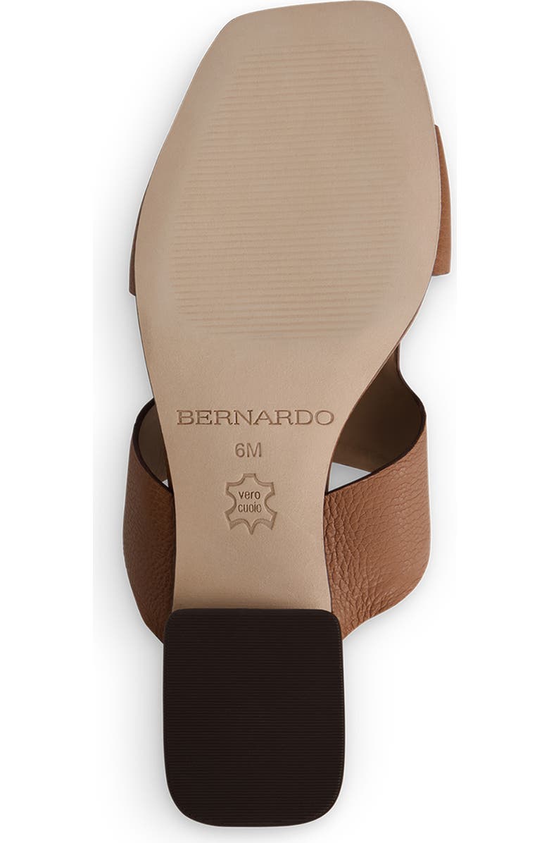 Bernardo Jewel Low Block Heel Sandal, Alternate, color, Luggage Tumbled Calf