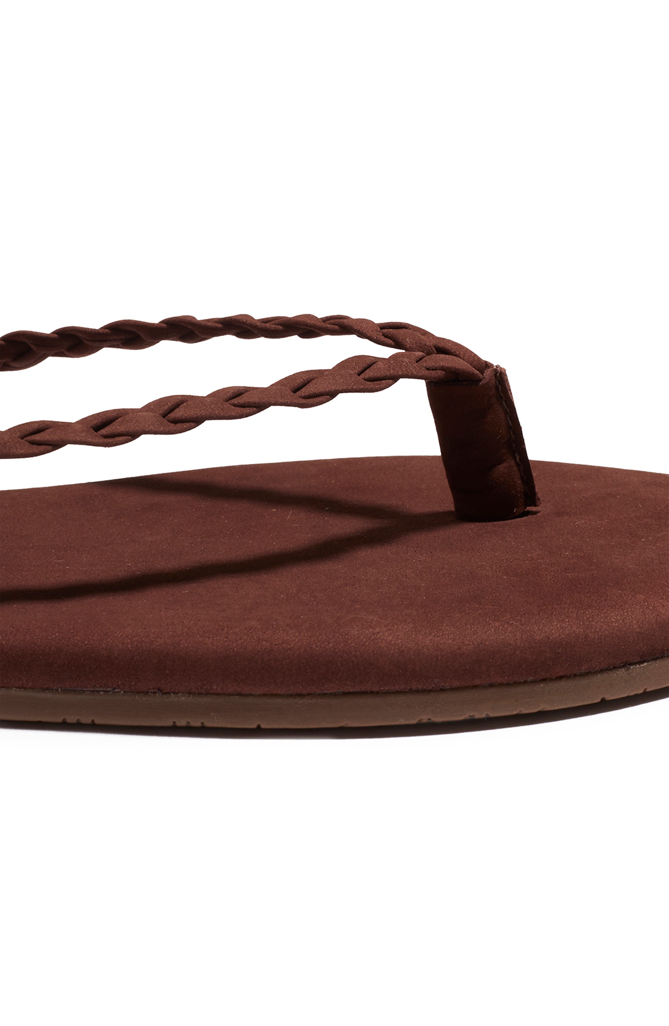 TKEES Lily Braid Flip Flop, Alternate, color, Bourbon