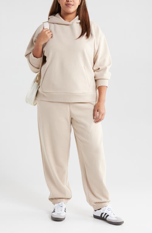 Zella Cloud Fleece Hoodie In Tan Oxford