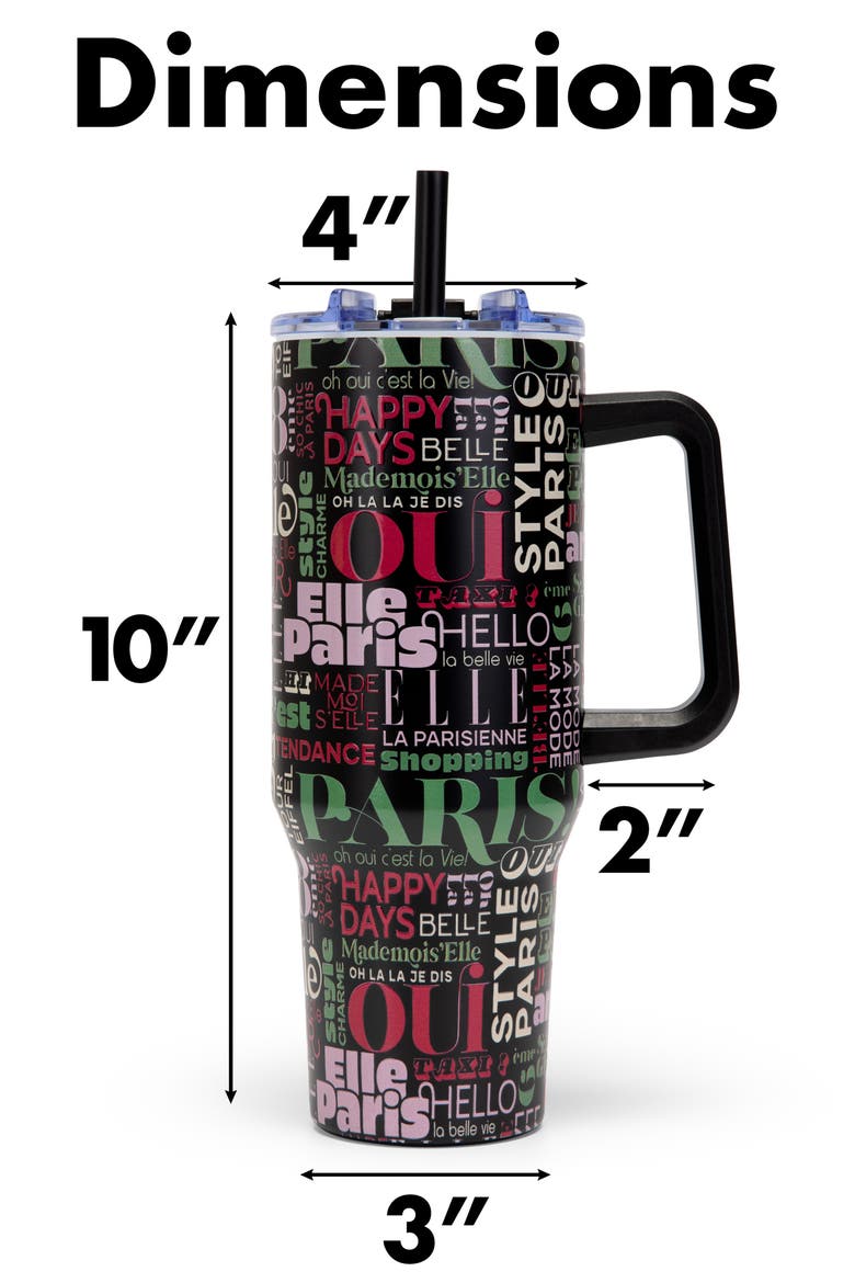 40oz Parisian Double Walled Insulated Stainless Steel Tumbler, Alternate, color, Paris Mademoiselle