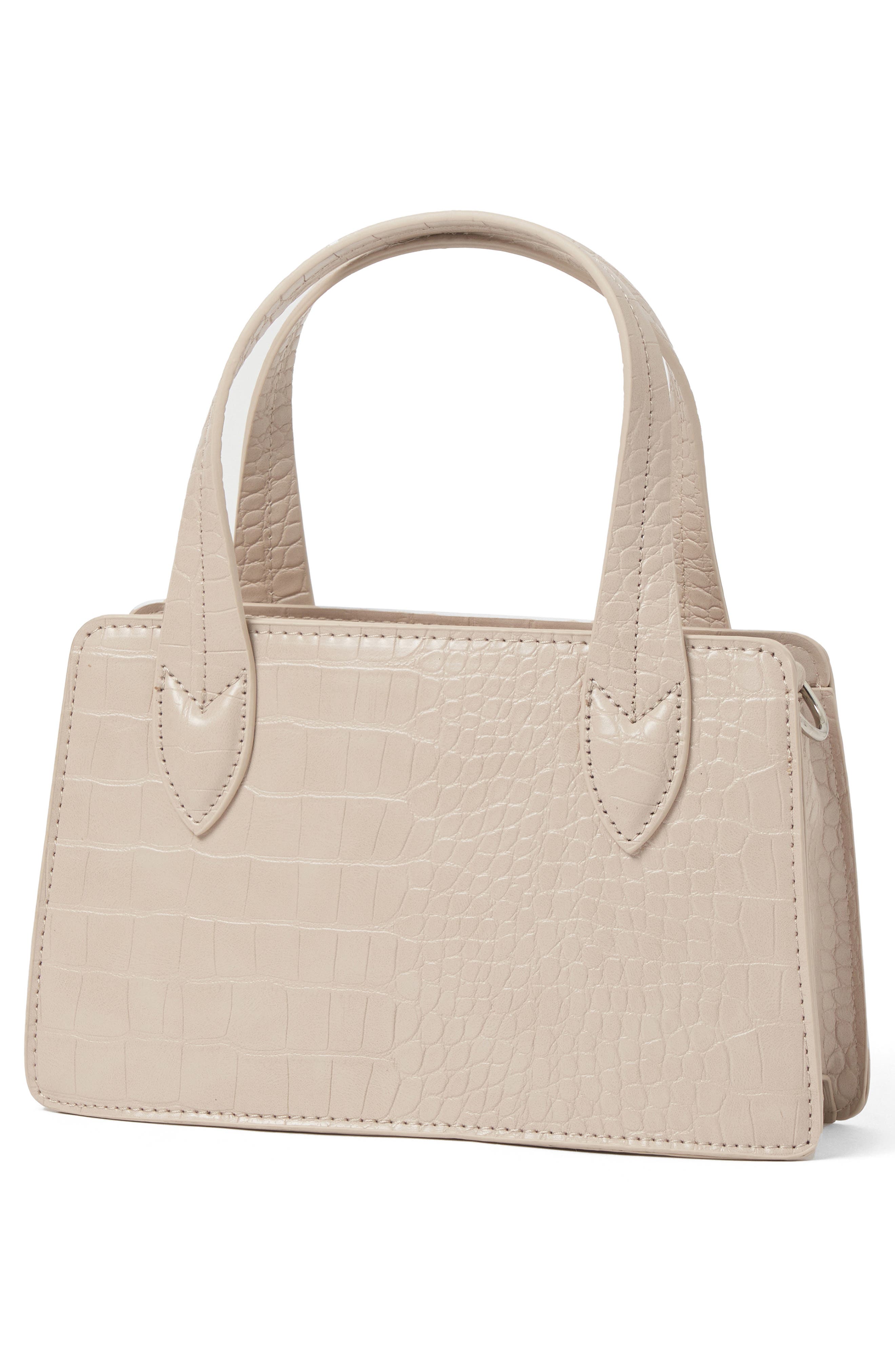August Croc Embossed Vegan Leather Crossbody Bag, Alternate, color, CREAM