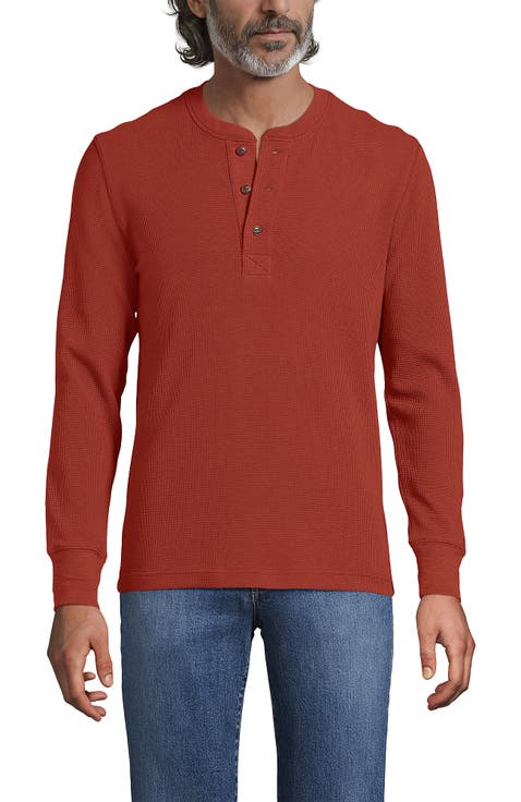 Long Sleeve Thermal Waffle Henley