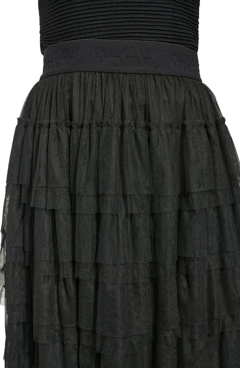 DKNY Tiered Ruffle Tulle Midi Skirt, Alternate, color,