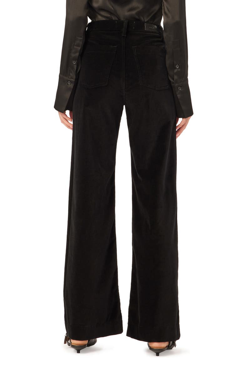 Hepburn High Waist Wide Leg Velvet Jeans, Alternate, color, VOODOO
