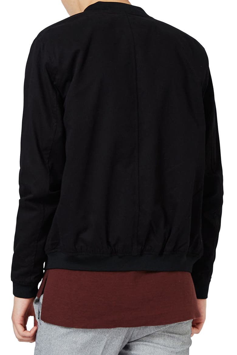Cotton Bomber Jacket, Alternate, color, BLACK