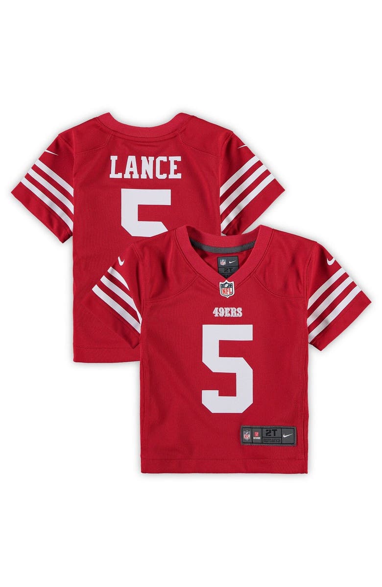 Nike Toddler Nike Trey Lance Scarlet San Francisco 49ers Game Jersey, Main, color, 