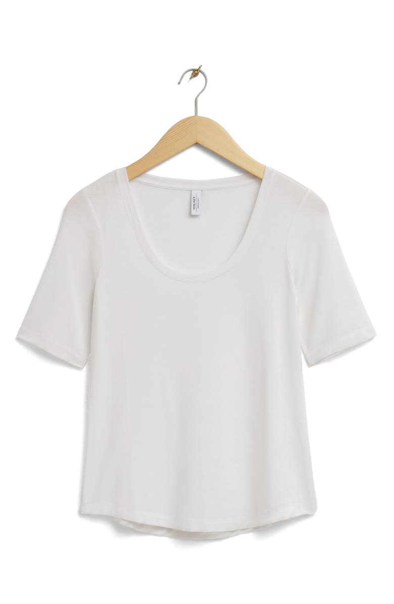 & Other Stories Scoop Neck T-Shirt, Main, color, White