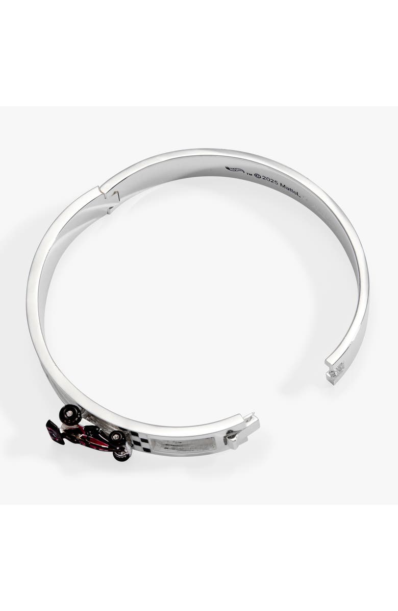 Alex and Ani Hot Wheels Moveable Racecar Hinge Bangle, Alternate, color, Silver