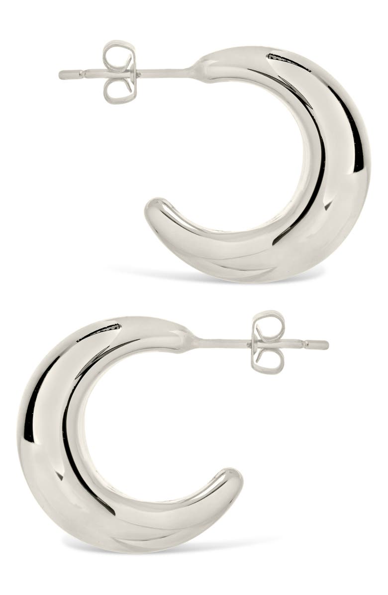 Sterling Forever Eclipse Hoop Earrings, Alternate, color, Silver