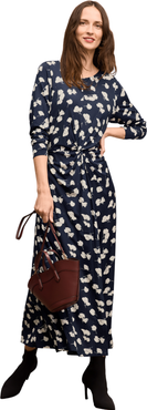 M.M.LaFleur Jae Printed Jersey Ruched Dress