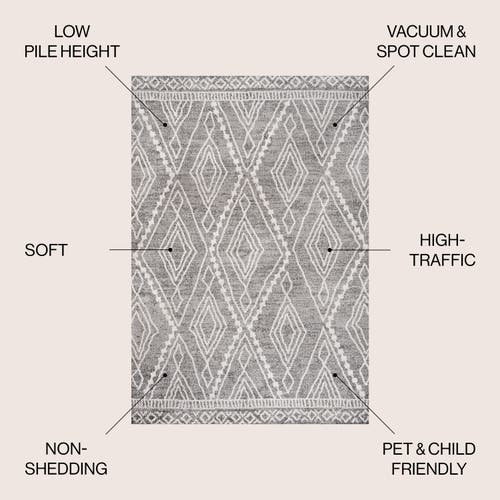 Jonathan Y Rih Moroccan Style Diamond Area Rug In Gray/ivory