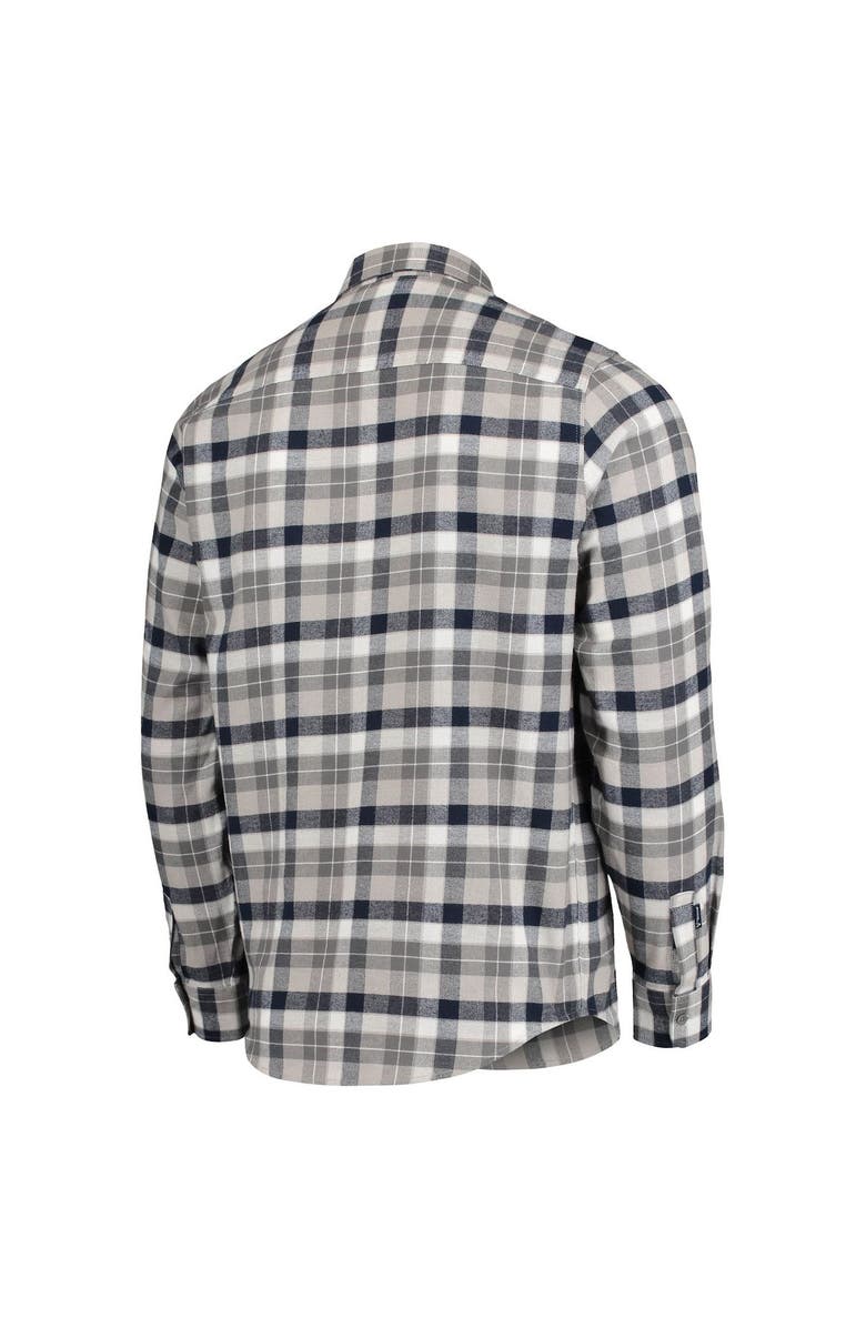 ANTIGUA Men's Antigua Navy/Gray Colorado Avalanche Ease Plaid Button-Up Long Sleeve Shirt, Alternate, color, 