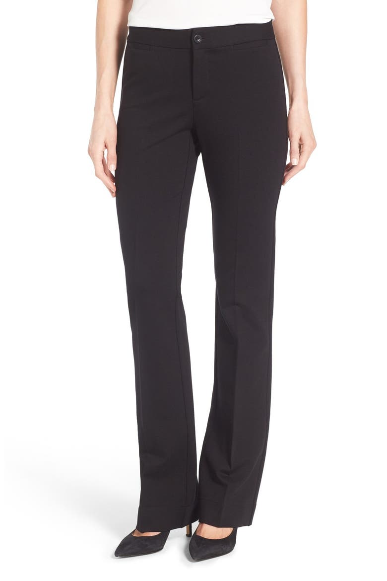 Michelle Stretch Ponte Trousers, Main, color, BLACK