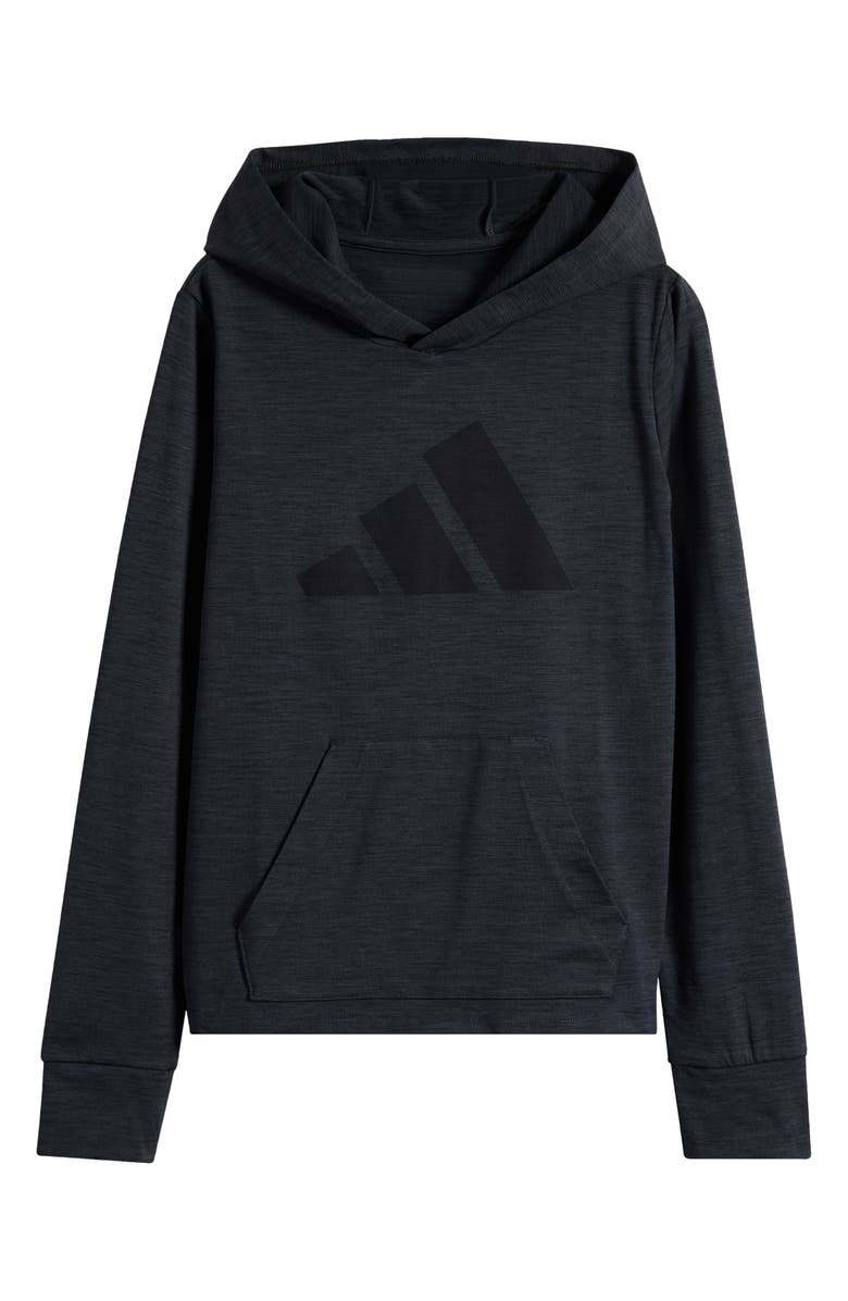 adidas Kids' All Sport Mélange Hoodie, Main, color, Grey/ Black