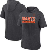 FANATICS Men's Fanatics Heather Charcoal San Francisco Giants Push Short Sleeve Pullover Hoodie