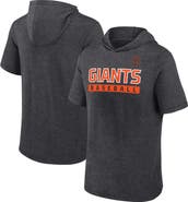 FANATICS Men's Fanatics Heather Charcoal San Francisco Giants Push Short Sleeve Pullover Hoodie