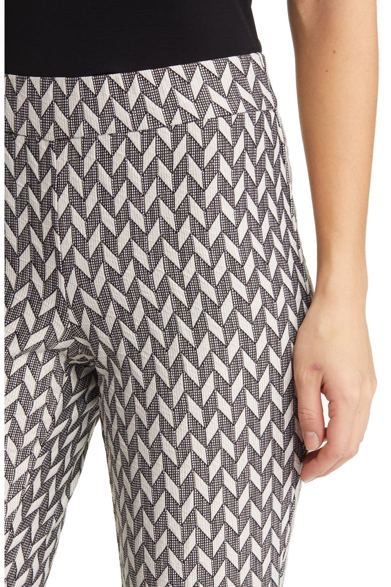 Chevron Knit Boot Leg Pull-On Pants, Alternate, color, ANNE WHITE/ ANNE BLACK