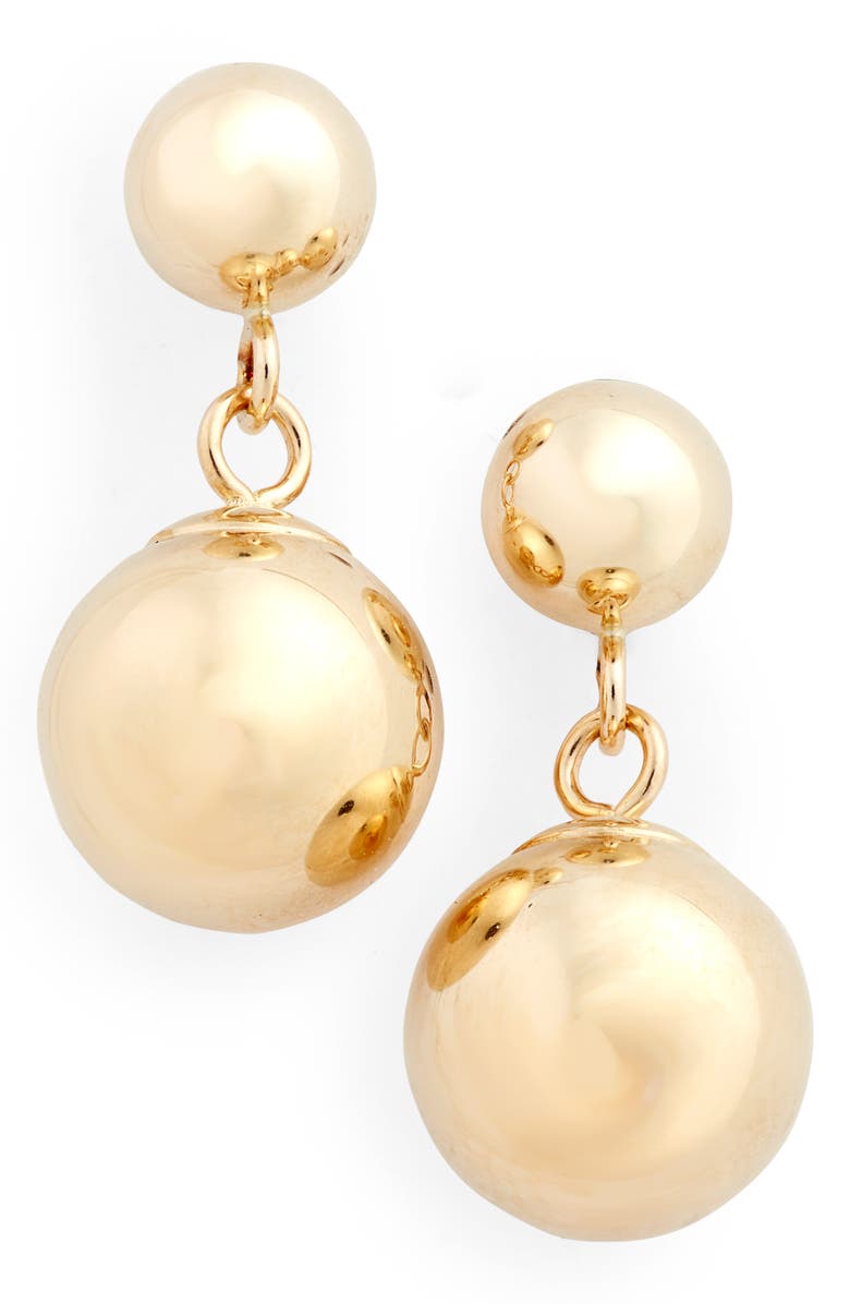 Poppy Finch Double Gold Ball Earrings, Main, color,