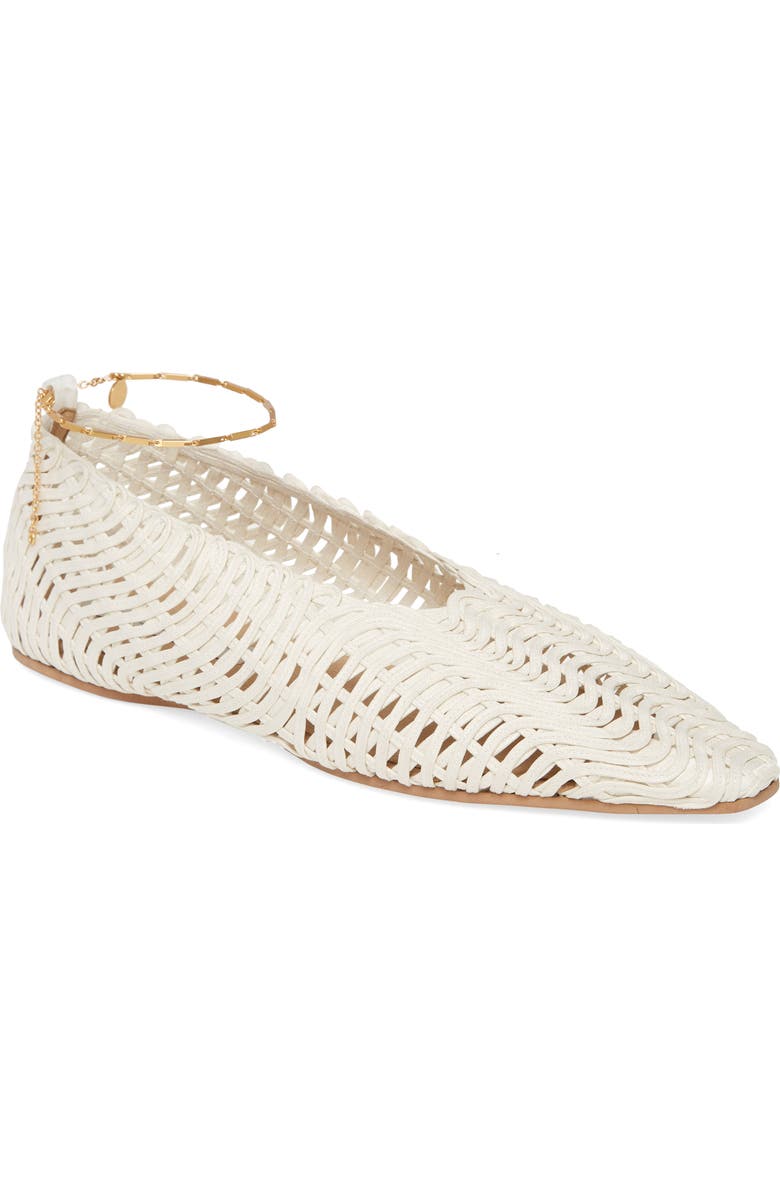 Stella McCartney Wicker Ballet Flat with Ankle Bracelet, Main, color,