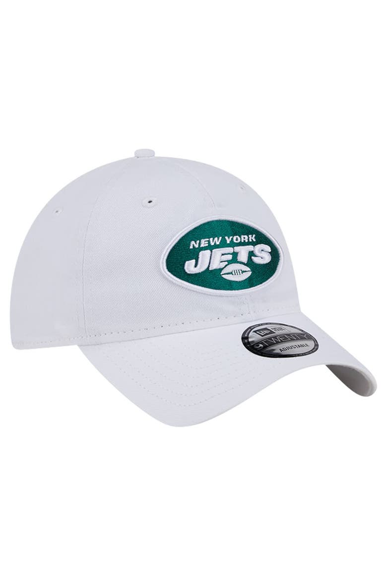 Men's New Era White New York Jets Main 9TWENTY Adjustable Hat, Alternate, color, White