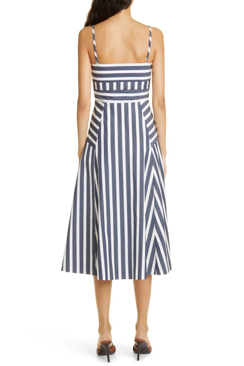 Veronica Beard Blige Directional Stripe Stretch Cotton Dress (Women)