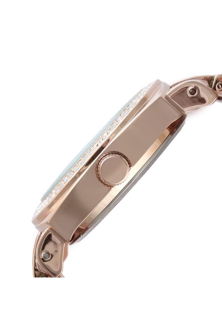 Boyfriend Round Crystal Bracelet Watch- 40MM, Alternate, color, Rose Gold
