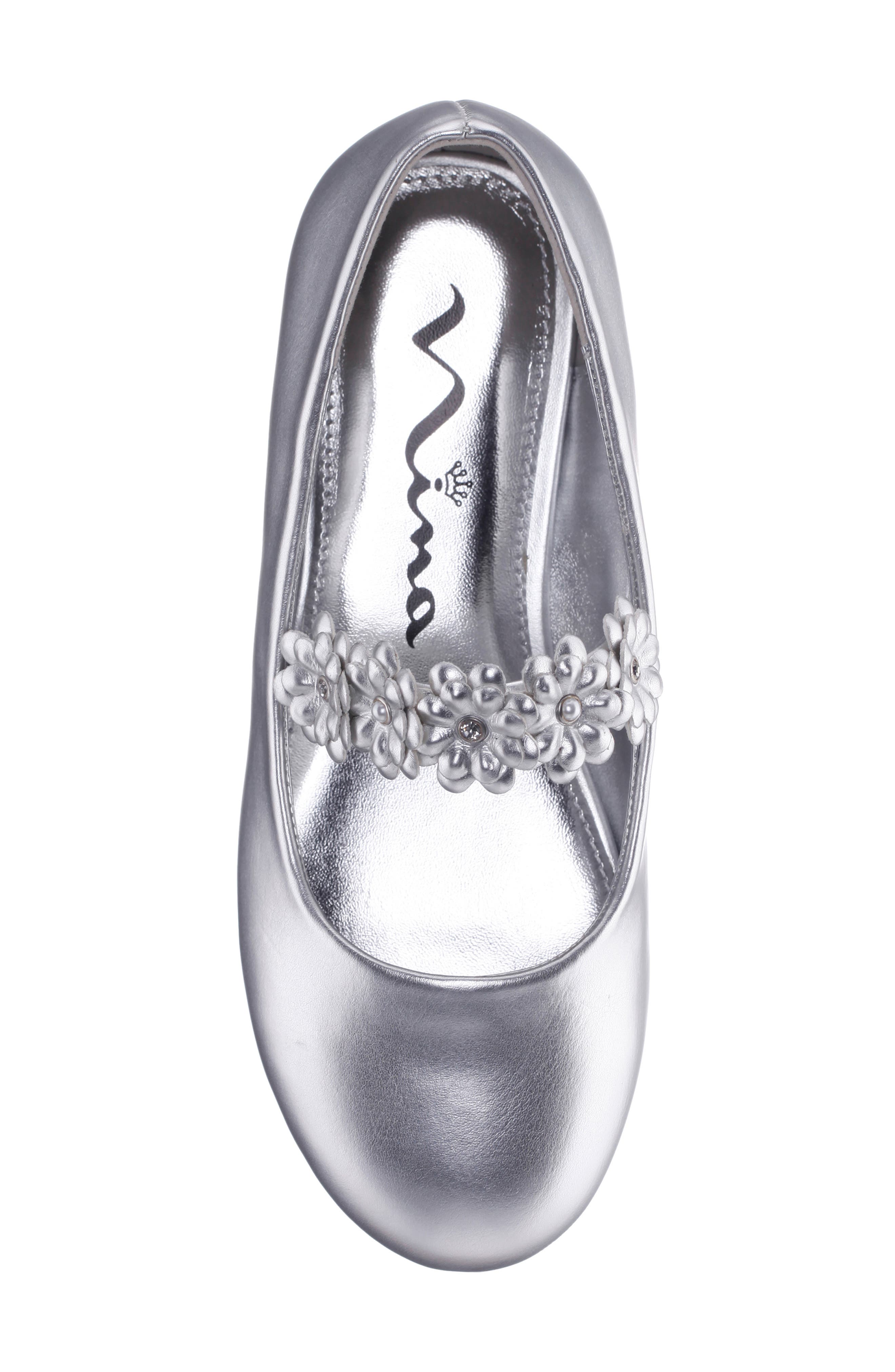Kids' Rozy Mary Jane Flat, Alternate, color, SILVER METALLIC