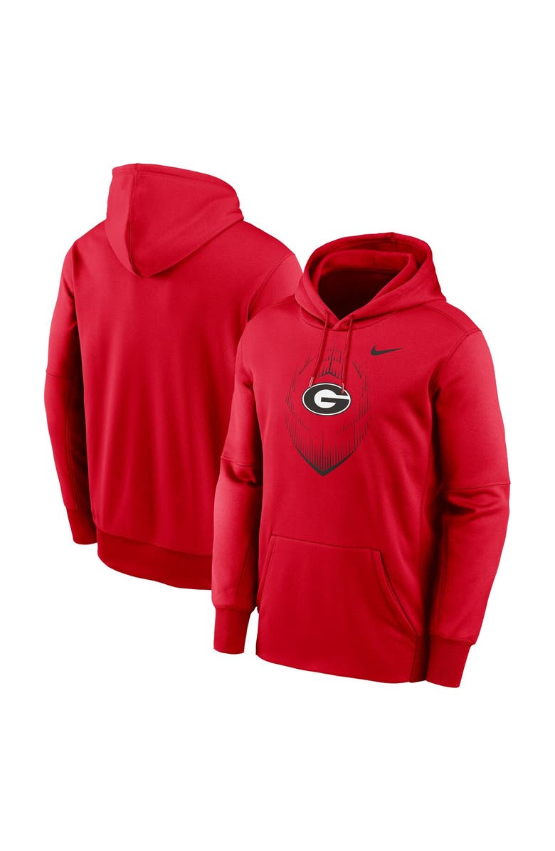 Nike Men's Nike Red Georgia Bulldogs Icon Football Performance Pullover Hoodie, Main, color, 