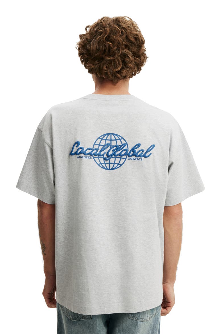 Box Fit Text T-Shirt, Alternate, color, Grey Marle  Local Global