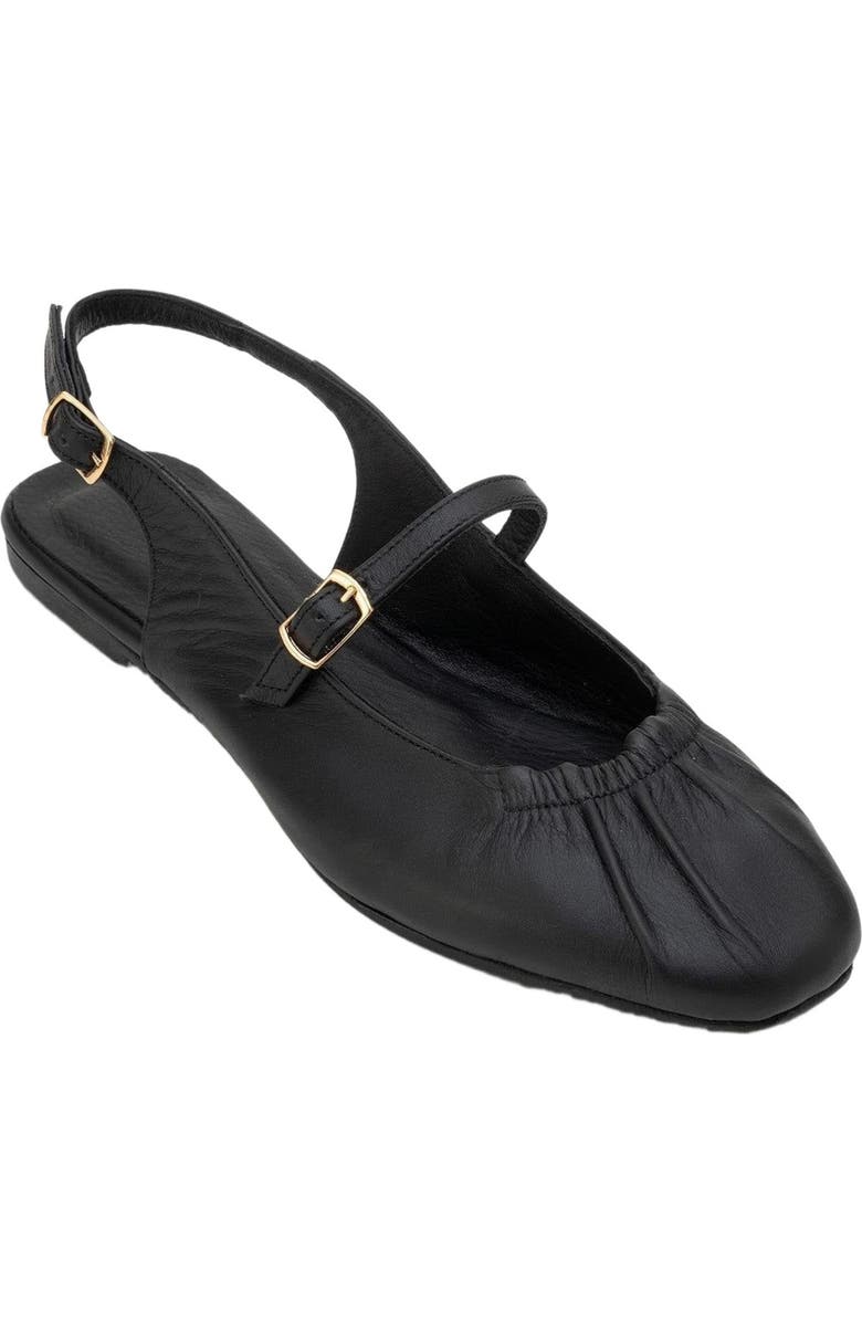 Forever & Always Shoes Britney Leather Closed-Toe Sandal, Alternate, color, Black Leather