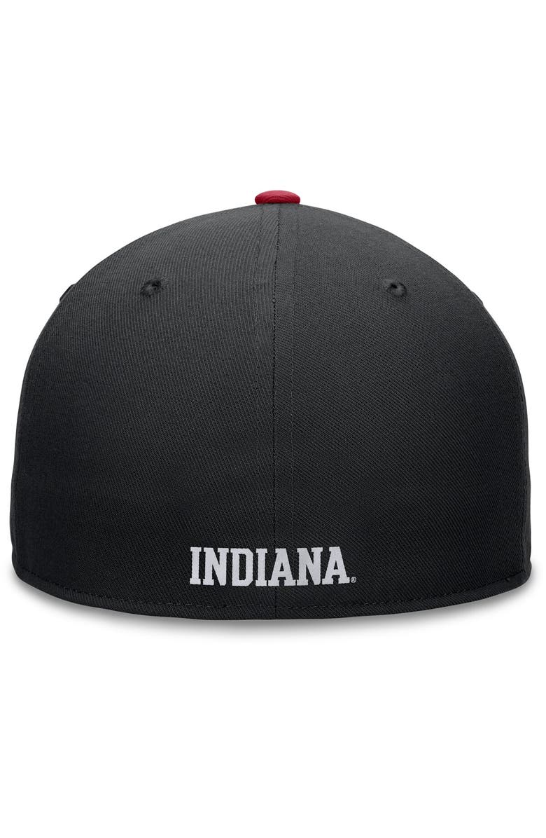 TOP OF THE WORLD Men's Top of the World Black/Crimson Indiana Hoosiers Rally Two-Tone Fitted Hat, Alternate, color, Black