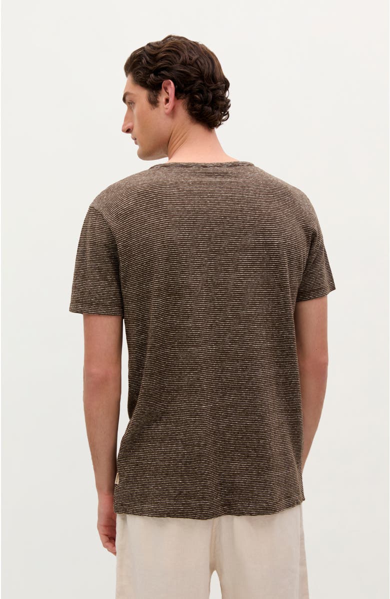 Scalpers Country Linen Striped Tee, Alternate, color, Dark Brown
