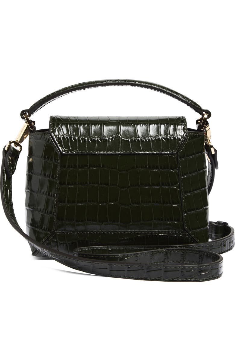 Strathberry Nano Mosaic Croc Embossed Leather Handbag, Alternate, color, Forest