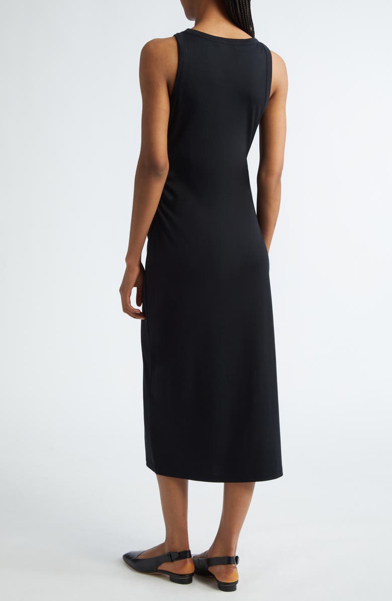 Vince Side Drape Pima Cotton Tank Dress, Alternate, color, Black