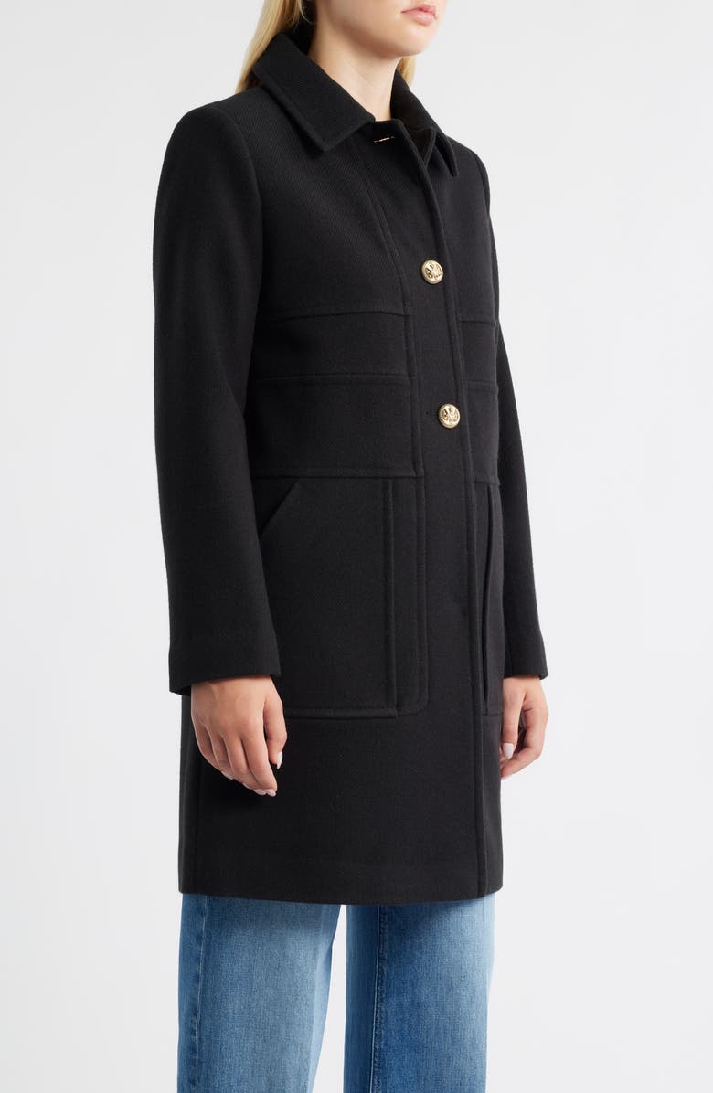 Sam Edelman Inset Waist Coat, Alternate, color, Black