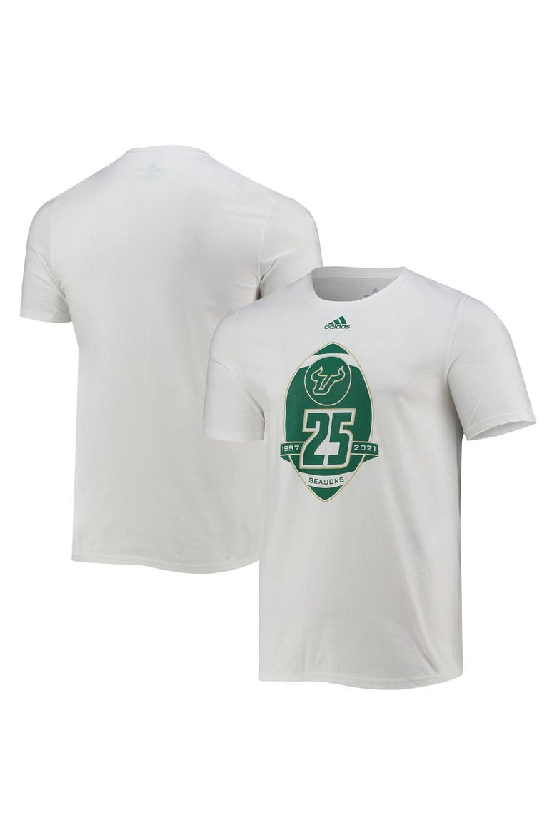 Men's adidas White South Florida Bulls 25th Anniversary T-Shirt, Main, color, White