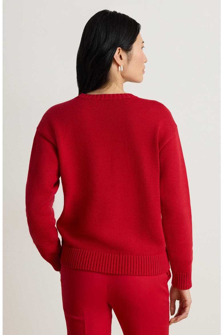 Dalmatian Combed Cotton Sweater, Alternate, color, RALPH RED