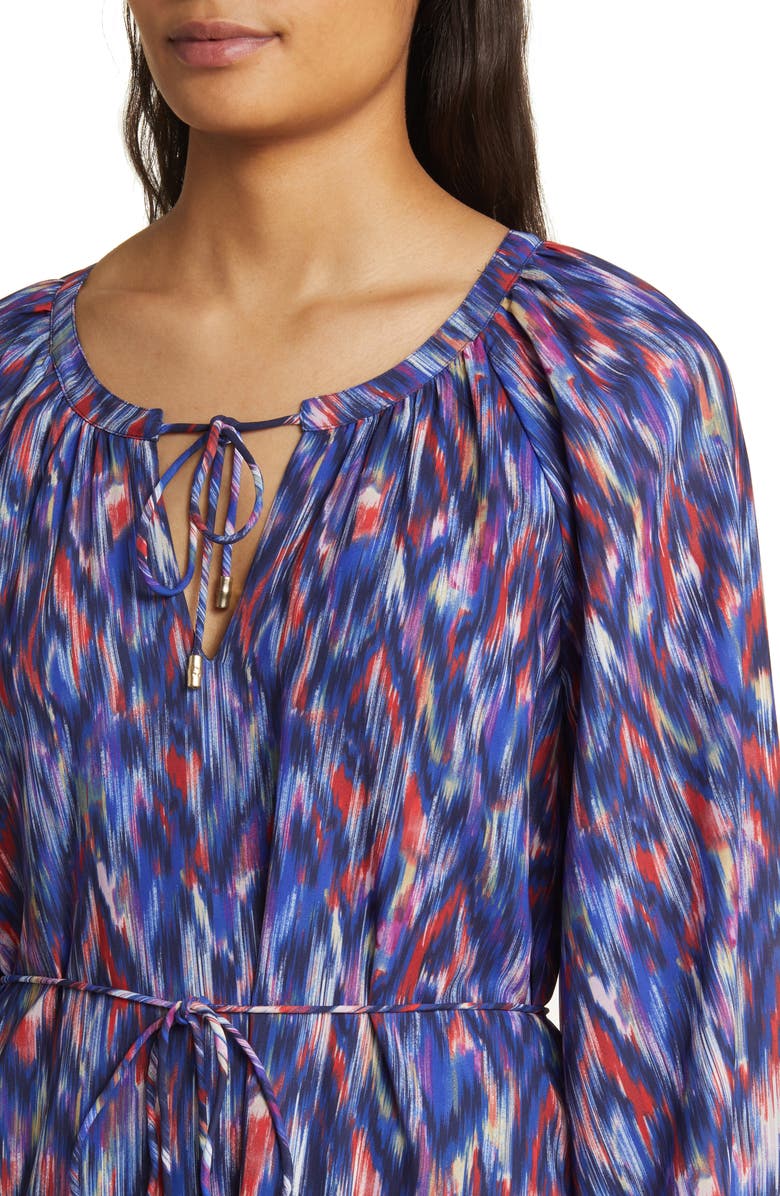 Tommy Bahama Ikat Long Sleeve Recycled Polyester Midi Dress, Alternate, color, 