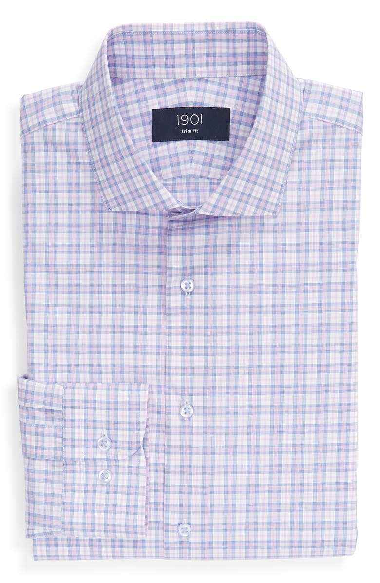 1901 Trim Fit Plaid Dress Shirt, Alternate, color, 