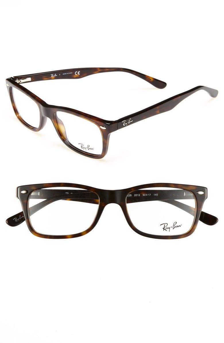 Ray-Ban 50mm Optical Glasses, Main, color, Dark Tortoise
